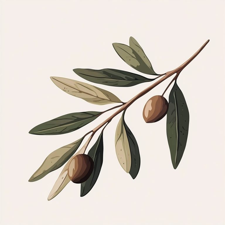 Minimalist Olive Branch Illustration