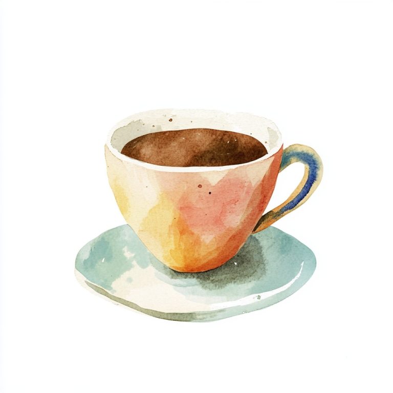 Minimalist Pastel Coffee Illustration