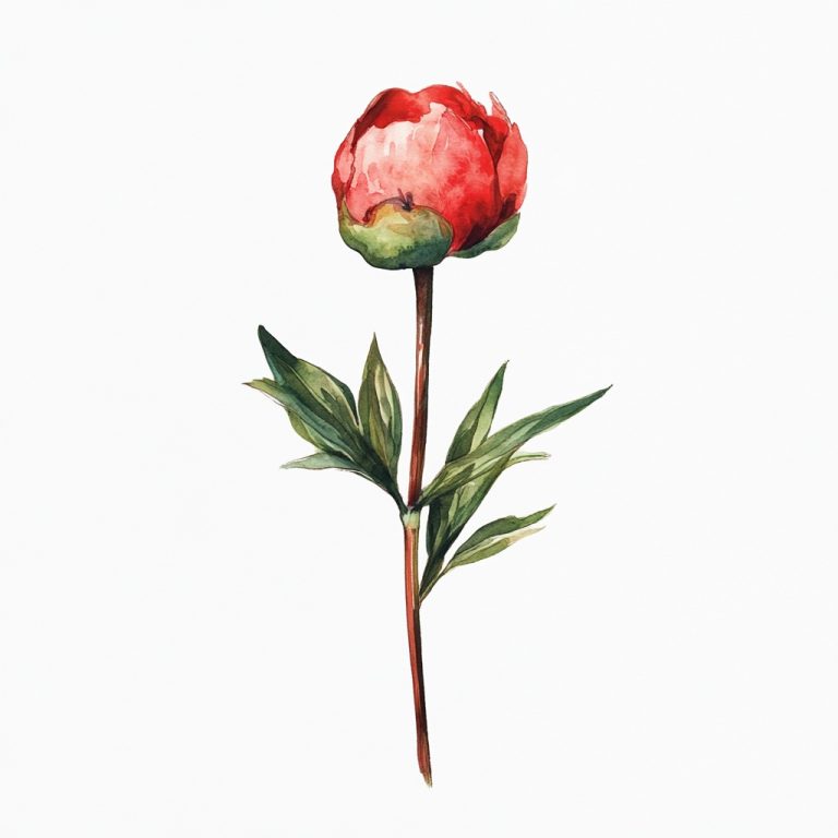 Minimalist Peony Bud Design