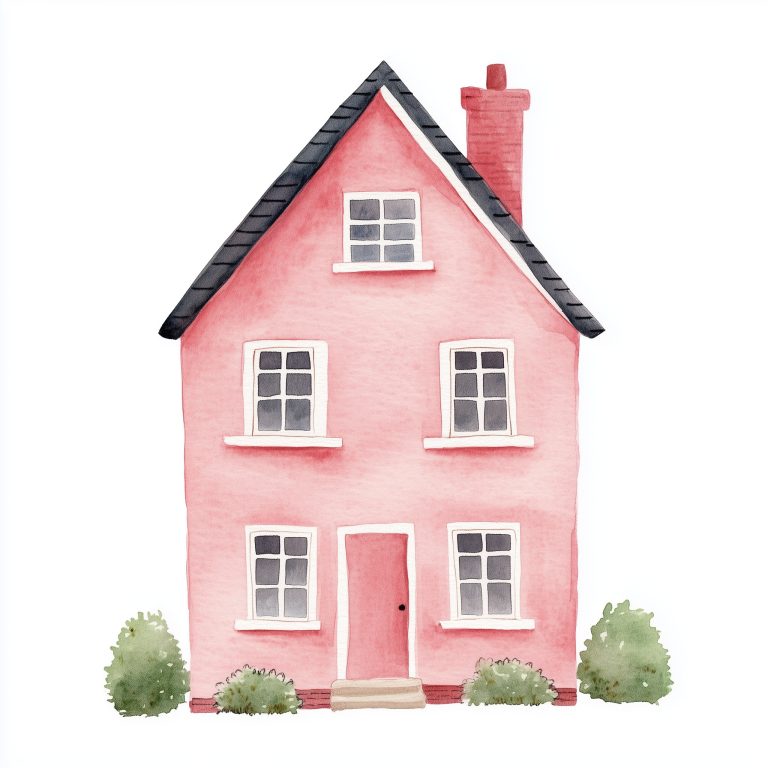 Minimalist Pink Home Watercolor