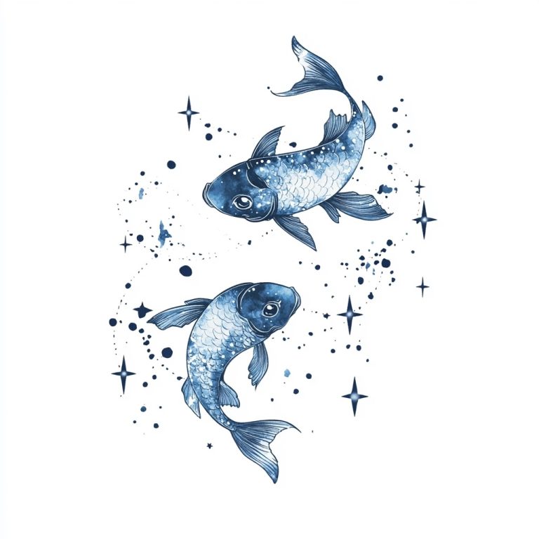 Minimalist Pisces Constellation Design