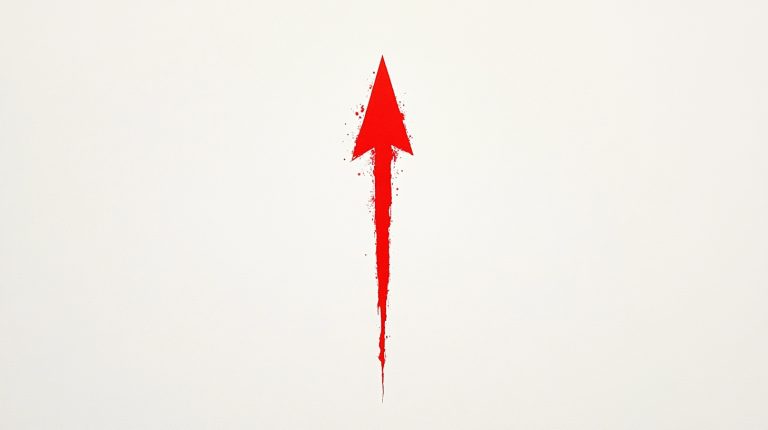 Minimalist Red Arrow Downward