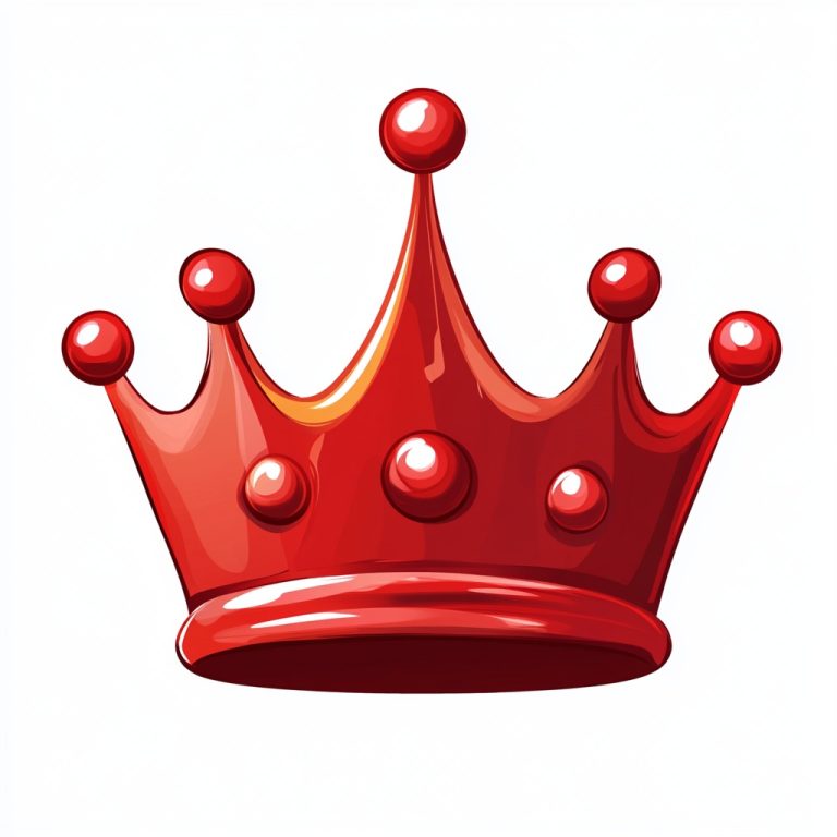 Minimalist Red Crown Vector