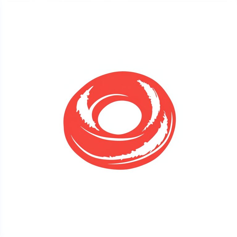 Minimalist Red Donut Logo