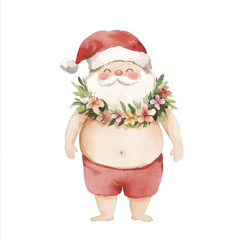 Minimalist Santa in Lei