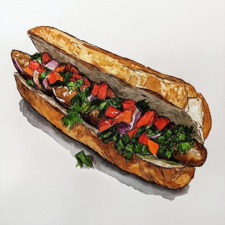 Minimalist Sketch of Choripan