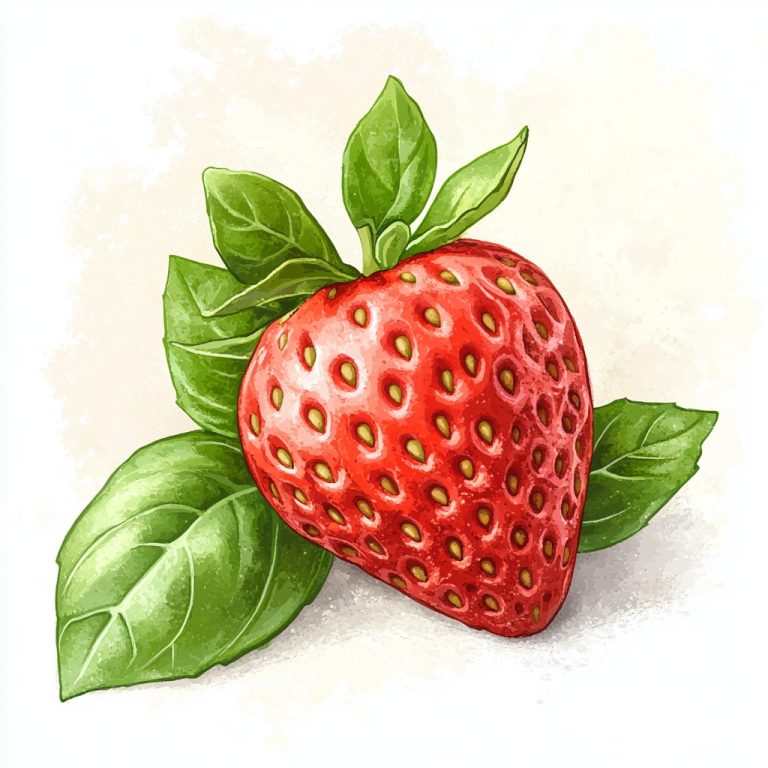 Minimalist Strawberry with Basil