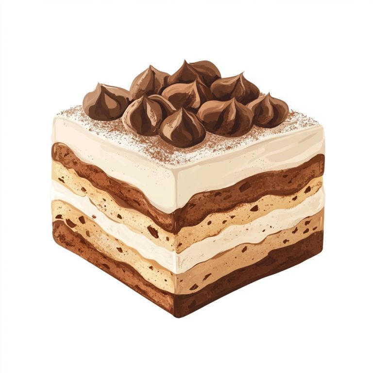 Minimalist Tiramisu Illustration