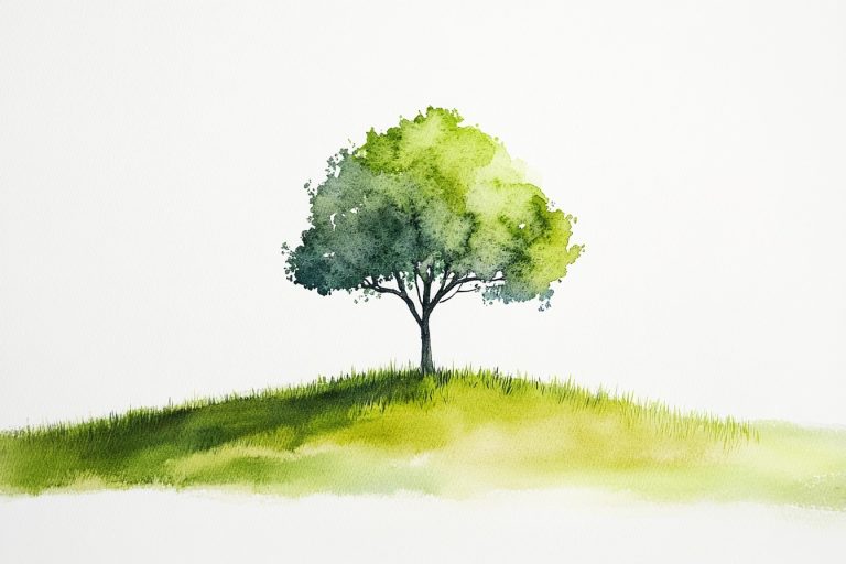 Minimalist Tree Watercolor