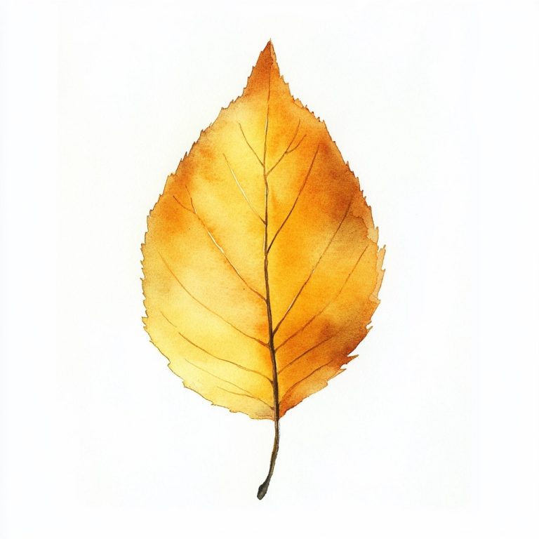 Minimalist Watercolor Autumn Leaves