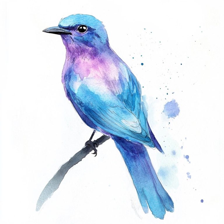 Minimalist Watercolor Bird