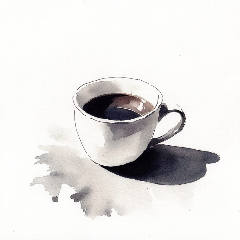 Minimalist Watercolor Coffee Cup