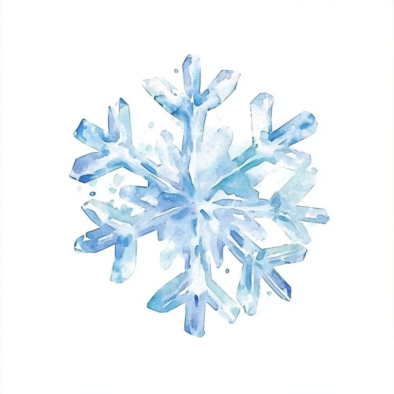 Minimalist Watercolor Ice Crystal