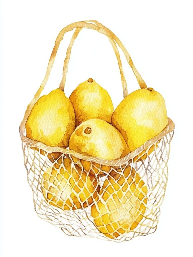 Minimalist Watercolor Lemons Bag