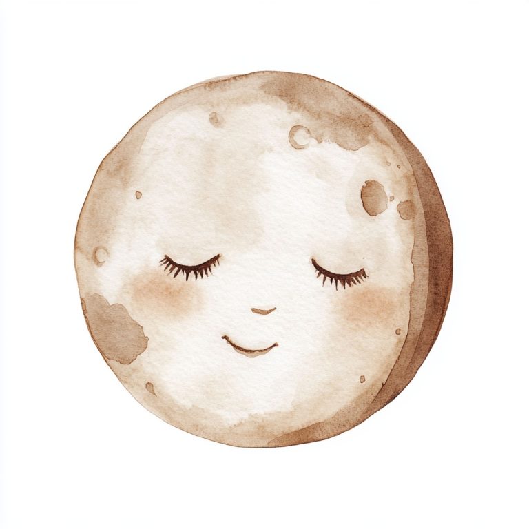 Minimalist Watercolor Moon