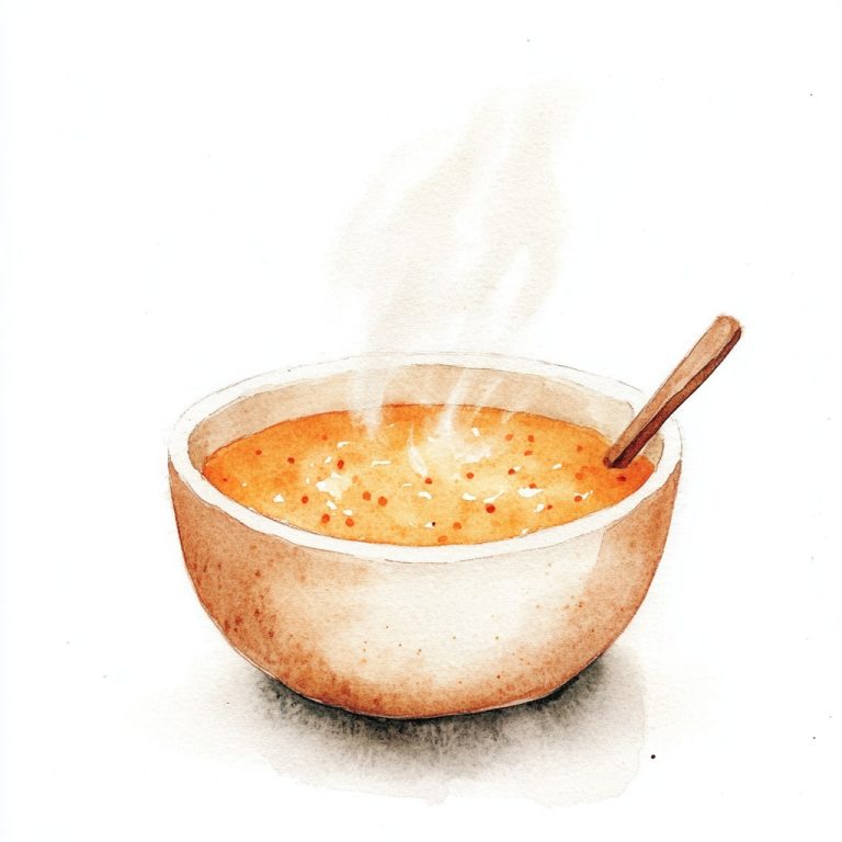 Minimalist Watercolor Oatmeal Bowl