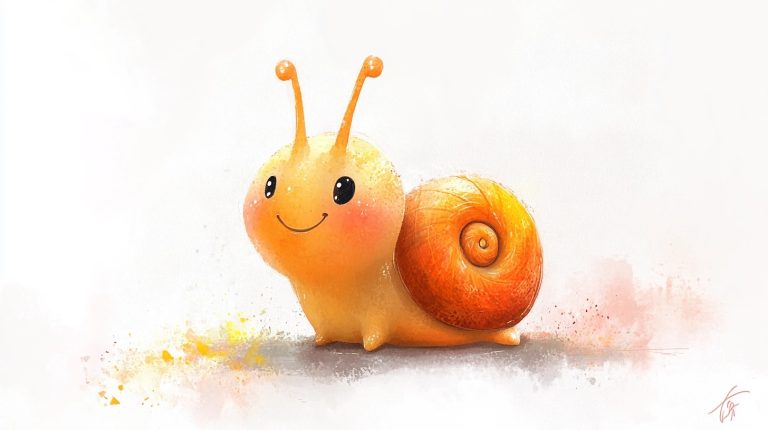 Minimalist Watercolor Snail Tango