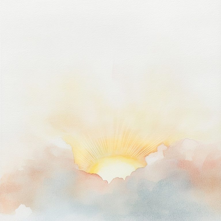 Minimalist Watercolor Sunrise Clouds