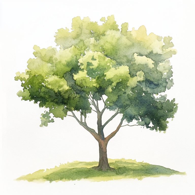 Minimalist Watercolor Tree