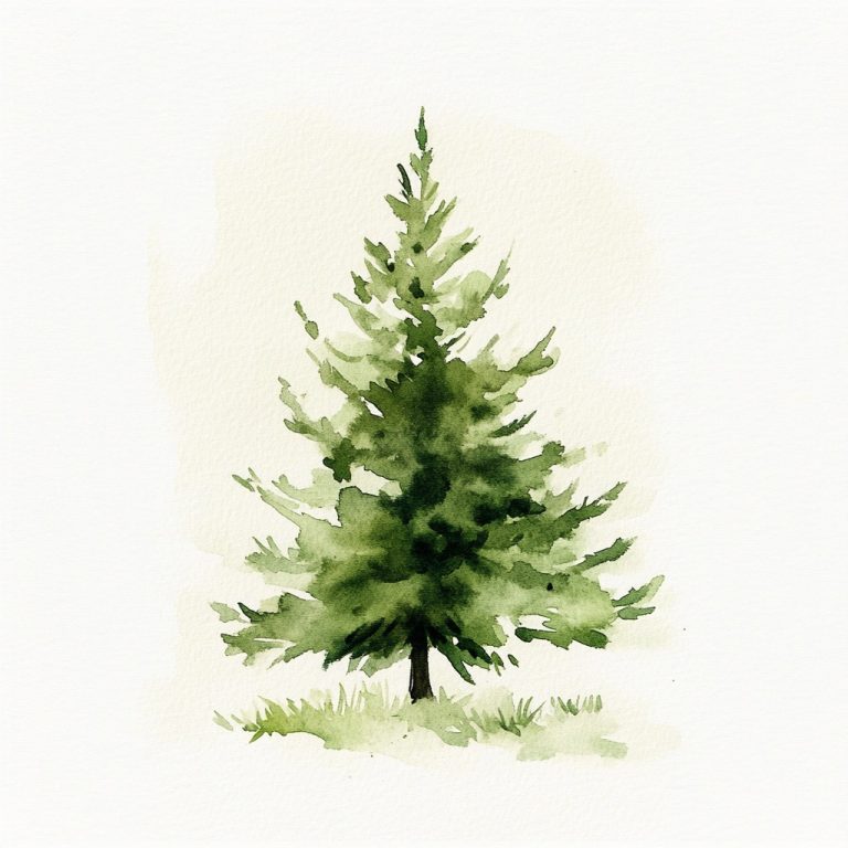 Minimalist Watercolor Tree Logo