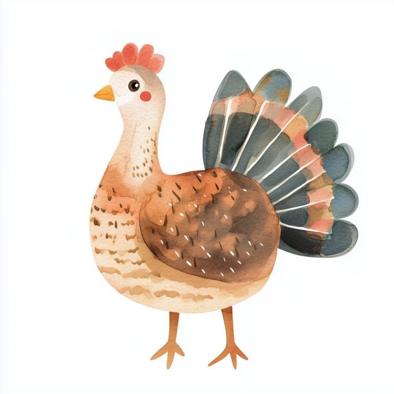 Minimalist Watercolor Turkey Clipart