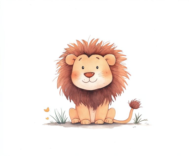 Minimalistic Lion Illustration