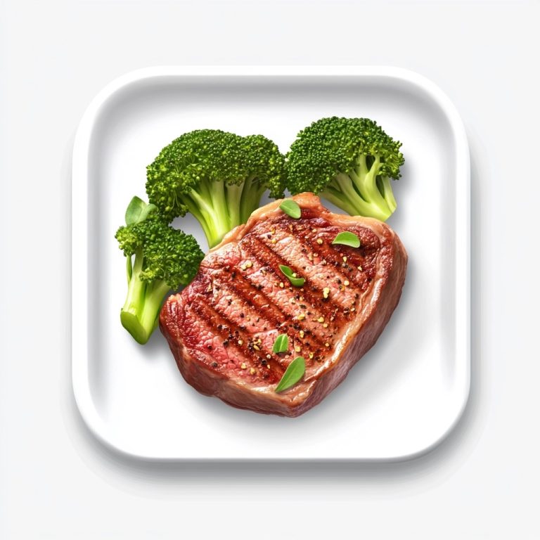 Modern Steak and Broccoli Icon