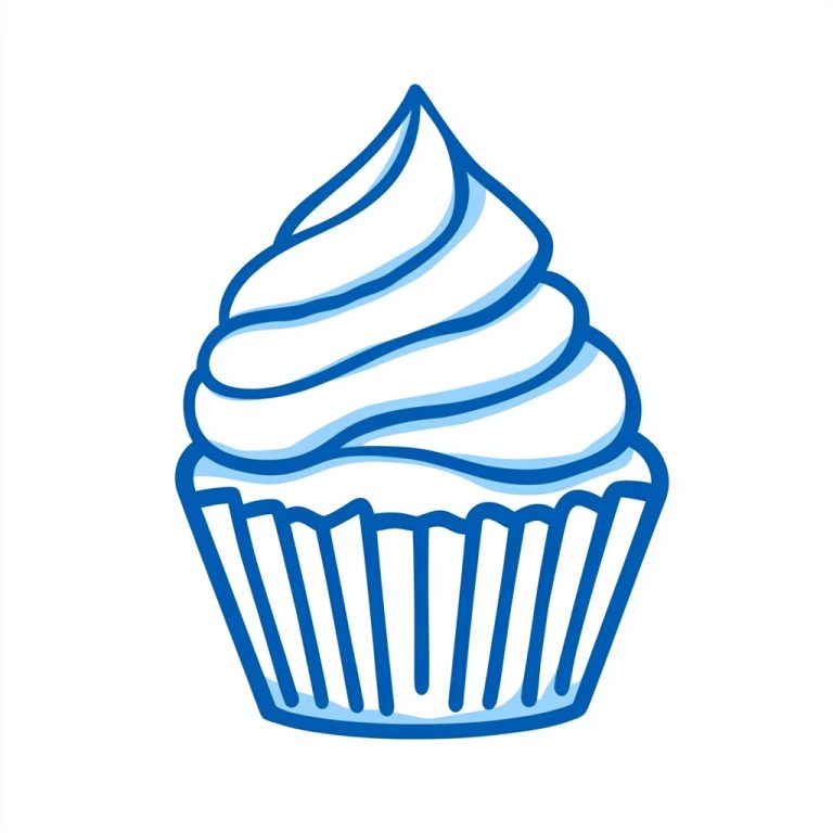 Monochrome Cupcake Illustration