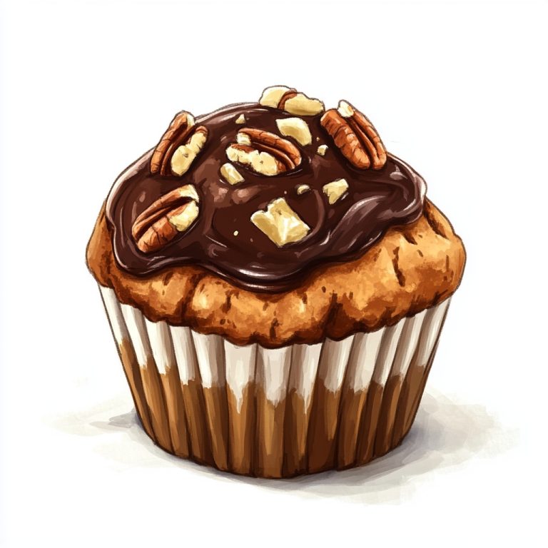 Muffin Illustration with Chocolate