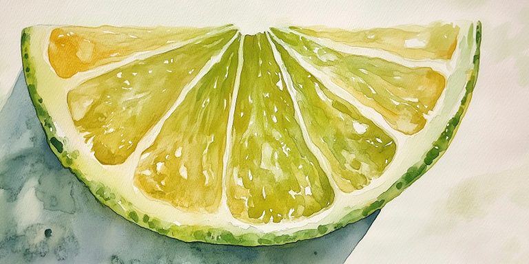 Muted Watercolor Lime Slice