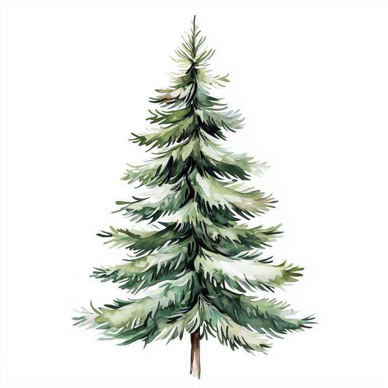 Nordic Watercolor Christmas Tree