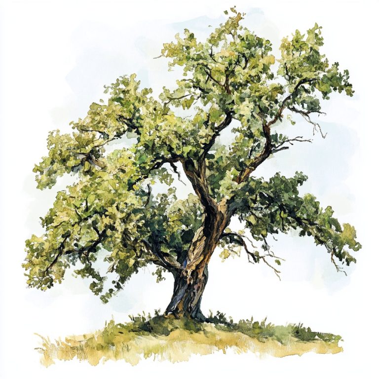 Oil Painting of Oak Tree