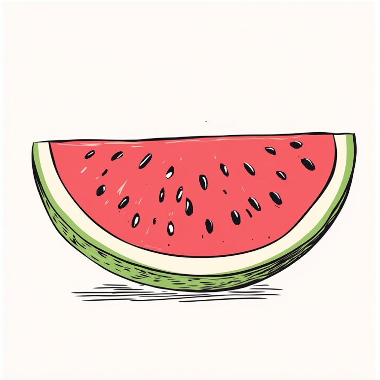 One Line Watermelon Art