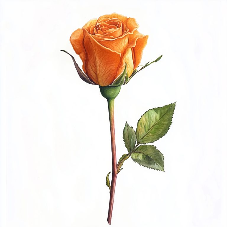 Orange Rose Color Sketch