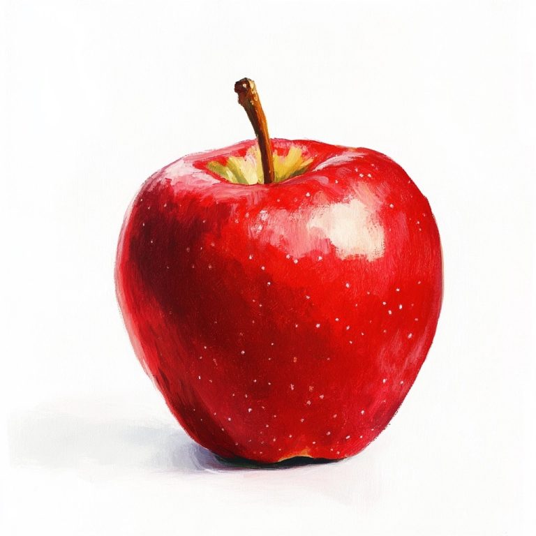 Painted Apple on White