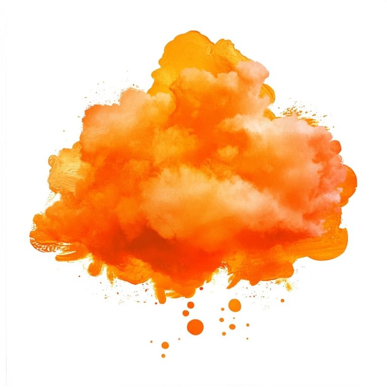 Painted Orange Cloud Strokes