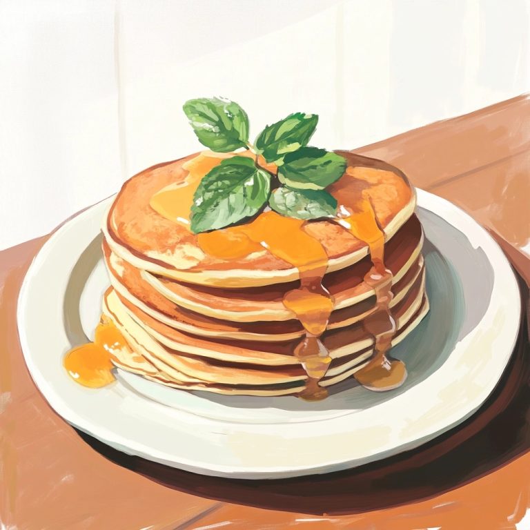 Pancakes with Mint Illustration