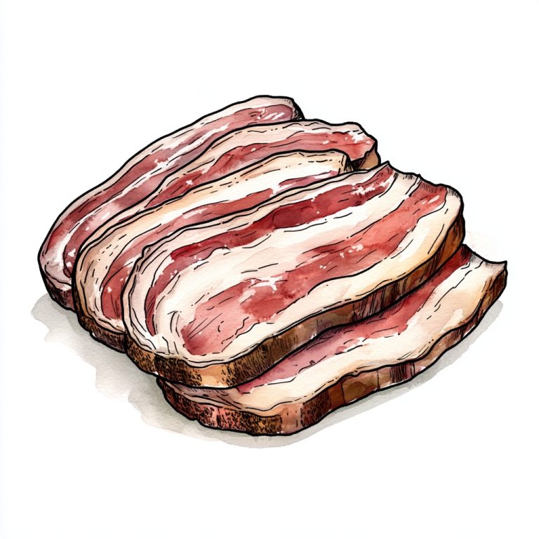 Pancetta on White Background