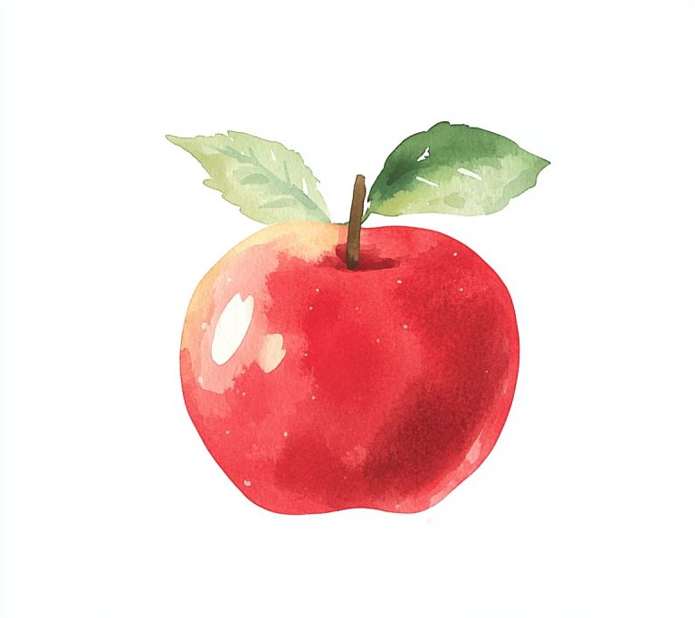 Pastel Apple Clipart Illustration