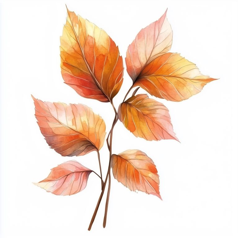 Pastel Autumn Leaves Illustration