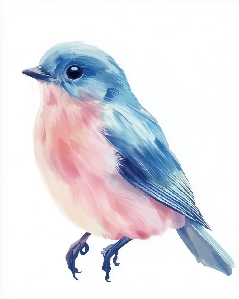 Pastel Bluebird Illustration