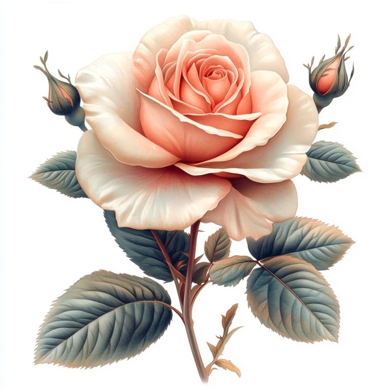 Pastel Botanical Rose Design