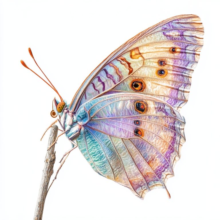 Pastel Butterfly Macro Painting