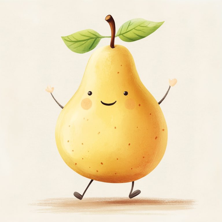 Pastel Cartoon Pear Dance