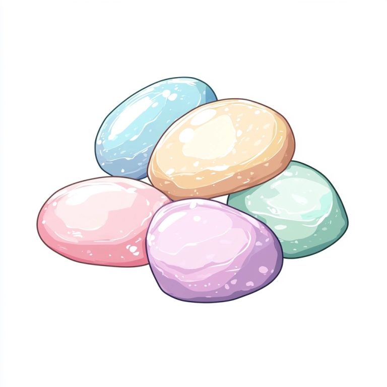 Pastel Cartoon Stones Illustration