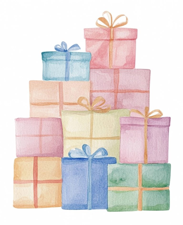 Pastel Christmas Presents Clipart