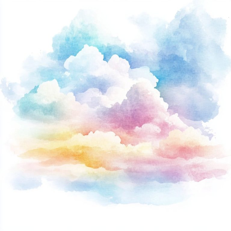 Pastel Clouds in Watercolor