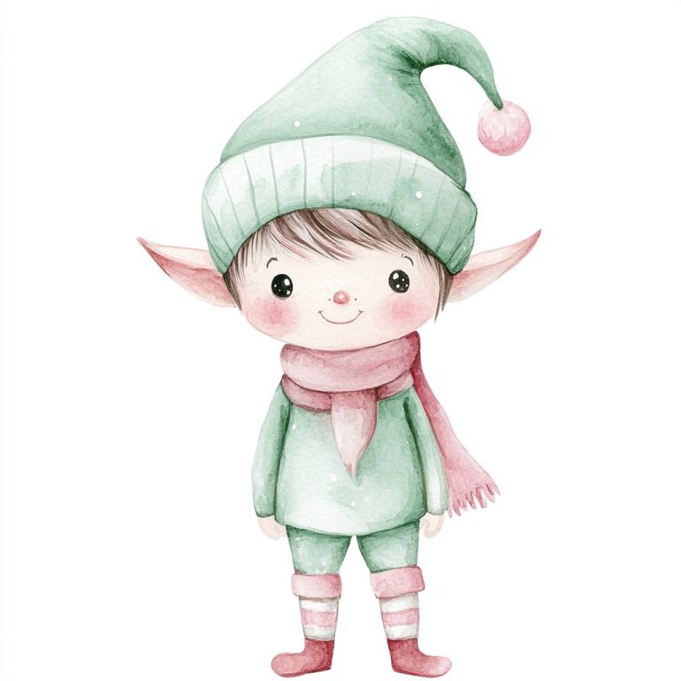 Pastel Elf Clipart Illustration