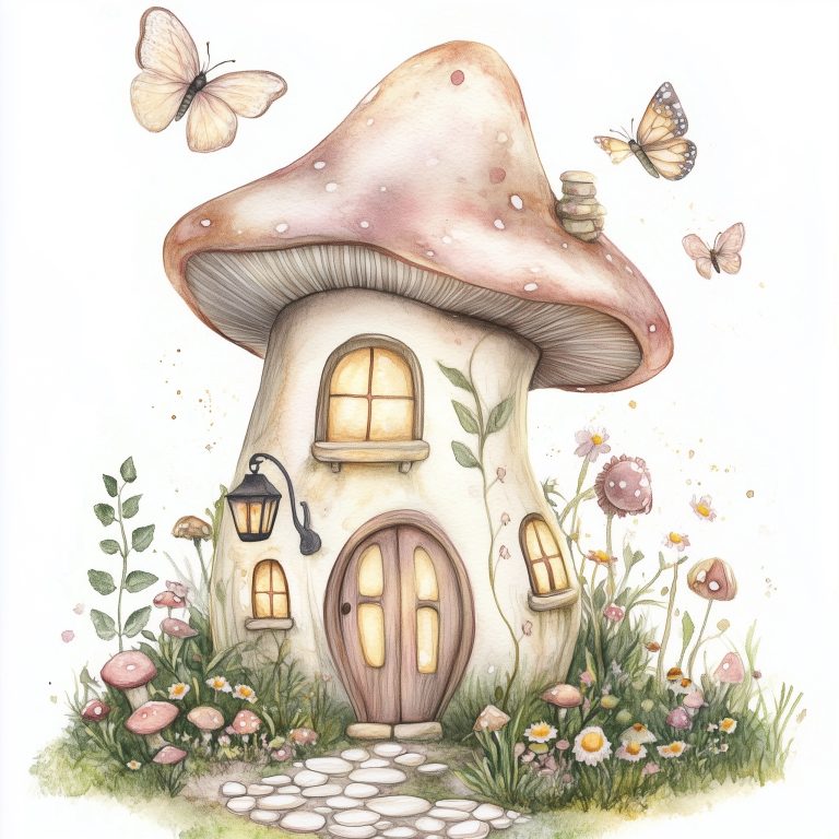 Pastel Fairy Mushroom House