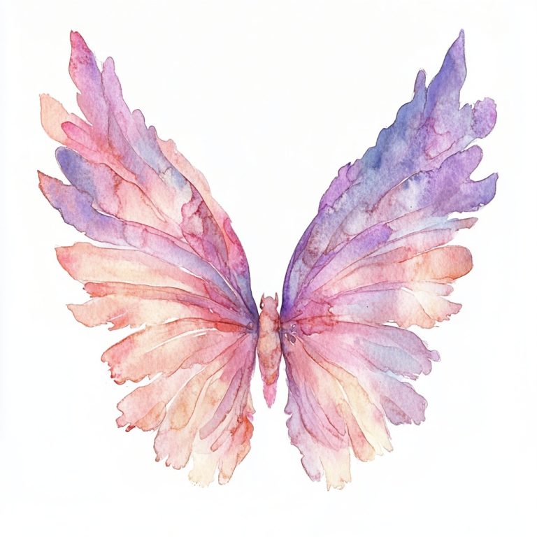 Pastel Fairy Wings Watercolor